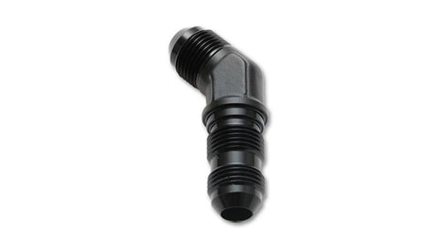 Vibrant -16AN Bulkhead Adapter 45 Deg Elbow Fitting - Anodized Black - 10606