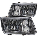 ANZO 1999-2005 Volkswagen Jetta Crystal Headlights Black w/o Bulbs - 121169