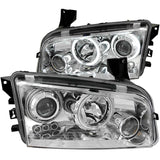 ANZO 2006-2010 Dodge Charger Projector Headlights w/ Halo Chrome (CCFL) - 121217
