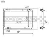 Koyo 07-08 Nissan 350Z VQ35HR (MT) Radiator - V2999