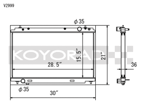 Koyo 07-08 Nissan 350Z VQ35HR (MT) Radiator - V2999