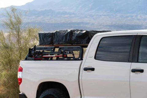 DV8 Offroad 07-23 Toyota Tundra / 09-23 Ford F150 Raptor MTO Series Bed Rack -  2pc Adj. - RRUN-03