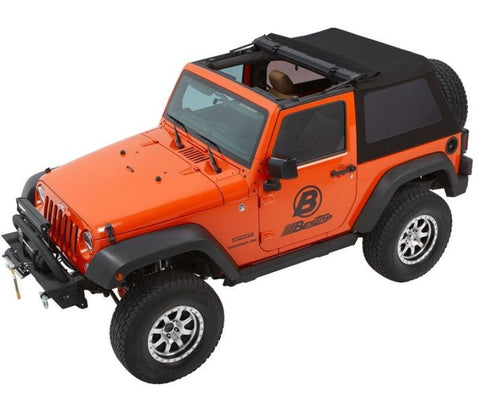 Bestop 07-18 Jeep Wrangler JK 2-Door Trektop Glide (Black Diamond) - 54922-35