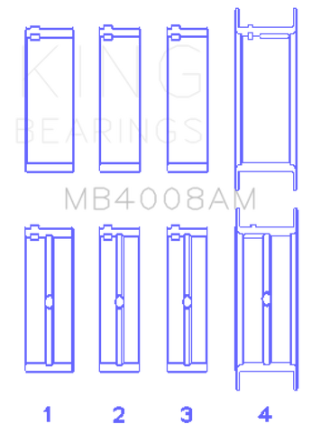 King Nissan VG20E/VG20DET V6 (Size STD) Main Bearing Set - MB4008AM