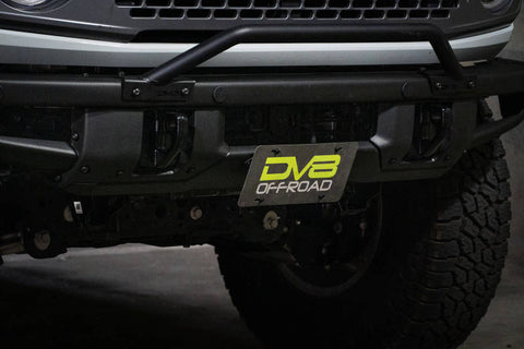 DV8 Offroad 21-22 Ford Bronco Factory Front Bumper Licence Relocation Bracket - Front - LPBR-01