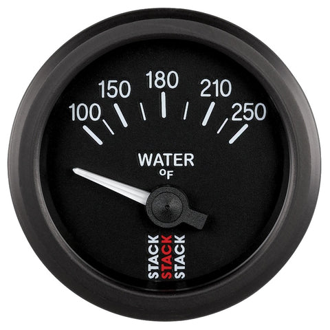 Autometer Stack 52mm 100-250 Deg F 1/8in NPTF Electric Water Temp Gauge - Black - ST3208