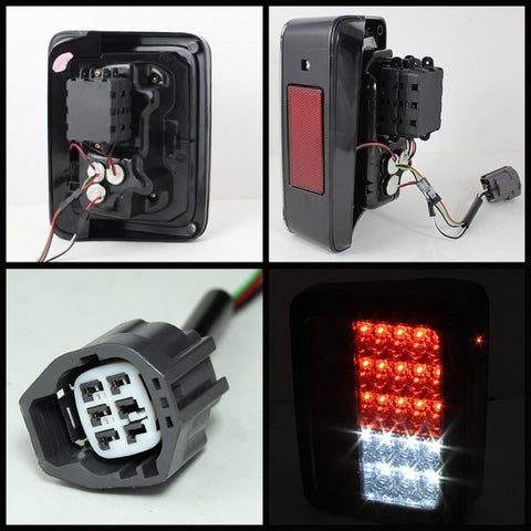 Spyder Jeep Wrangler 07-15 LED Tail Lights Smoke ALT-YD-JWA07-LED-SM - 5070418