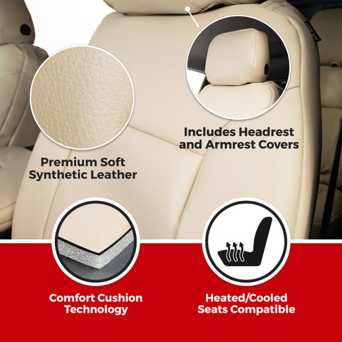 Covercraft 23-26 Ford F250-F550 SD Leatherette PrecisionFit Custom 2nd Row Seat Covers - Med Grey - GTF4352LTMG