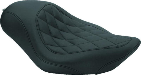 Mustang 04-21 Harley Sportster Wide Tripper Solo Seat Diamond Stitch - Black - 76728