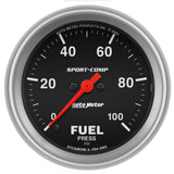 AutoMeter Gauge Fuel Pressure 2-5/8in. 100PSI Digital Stepper Motor Sport-Comp - 3563