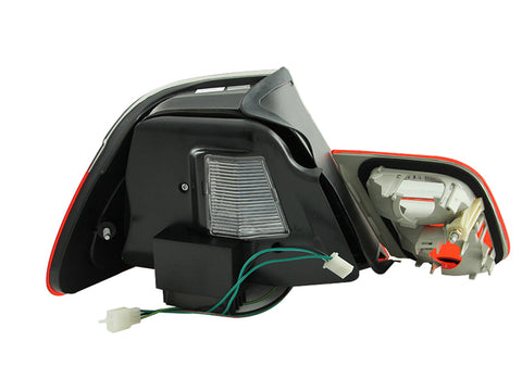 ANZO 2000-2003 BMW 3 Series E46 LED Taillights Red Clear 4pc - 321185