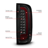 ANZO 15-21 GMC Canyon Full LED Tail Lights w/ Red Lightbar Black Housing Smoke Lens - 311435