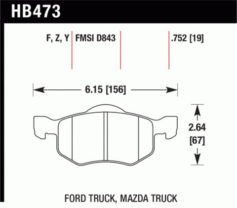 Hawk HPS Street Brake Pads - HB473F.752