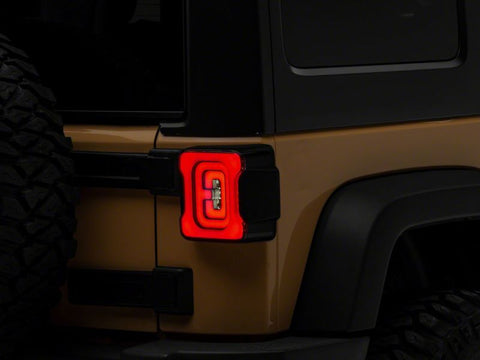 Raxiom 07-18 Jeep Wrangler JK Axial Series LED Tail Lights- Blk Housing (Smoked Lens) - J183262