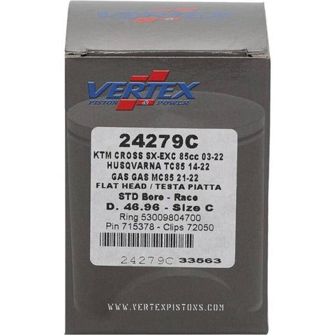 Vertex Piston 09-24 KTM 85 SX 85cc Cast Race Piston Kit - 24279C