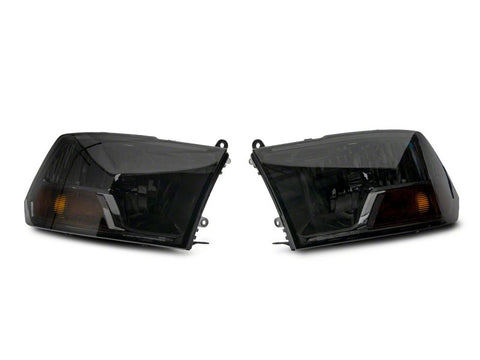 Raxiom 09-18 Dodge RAM 1500 Axial OEM Rep Headlights w/ Single Bulb- Chrome Housing (Smoked Lens) - R118019