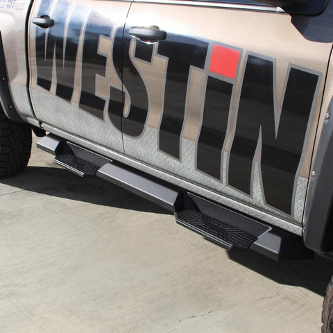 Westin/HDX 07-18 Chevy/GMC Silv/Sierra 15/25/3500 Crew Xtreme Nerf Step Bars - Textured Black - 56-23725