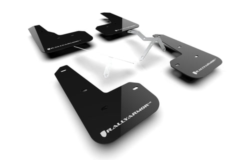 Rally Armor 23-24 Acura Integra Type S Black Mud Flap w/White Logo - MF129-UR-BLK-WH