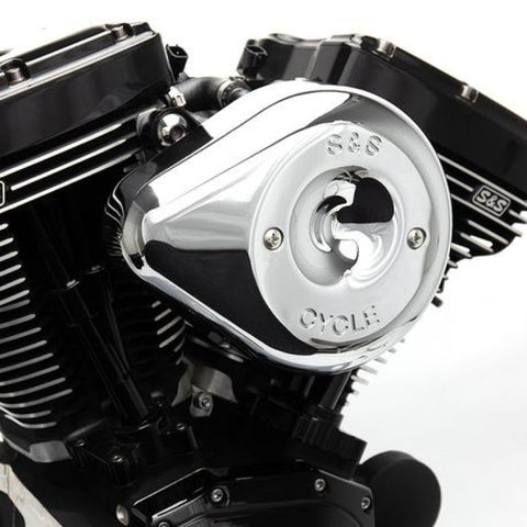 S&S Cycle 08-17 Touring/16-17 Softails Models Stealth Air Cleaner Kit w/ Chrome Teardrop Cover - 170-0522