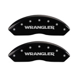 MGP Front set 2 Caliper Covers Engraved Front WRANGLER Black finish silver ch - 42009FWRGBK