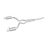 MagnaFlow Cat Back, SS, 2.5in, Street, Dual Split Polished 4.5in Tips 2015 Ford Mustang Ecoboost - 19097