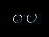 ANZO 1992-1998 BMW 3 Series E36 Projector Headlights w/ Halo Black G2 1 pc - 121325