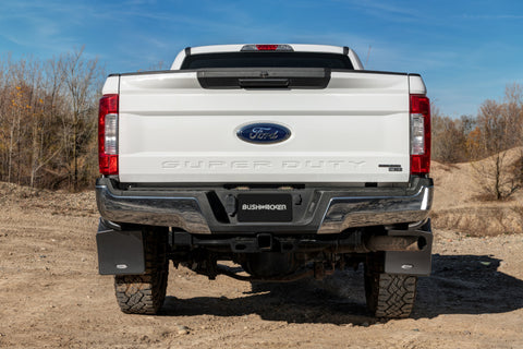 Bushwacker 17-20 Ford F-250/F-350 Trail Armor Rear Mud Flaps (Fits Pocket Style Flares) - MUD-20106