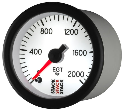 Autometer Stack 52mm 0-2000 Deg F Pro Stepper Motor Exhaust Gas Temp Gauge - White - ST3364
