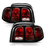 ANZO 1994-1998 Ford Mustang Taillight Dark Red Lens (OE Style) - 321350
