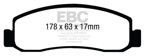 EBC 11 Ford F250 (inc Super Duty) 6.2 (2WD) Yellowstuff Front Brake Pads - DP41898R