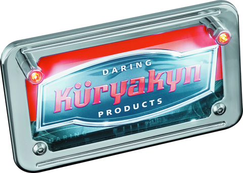 Kuryakyn LED License Plate Light With Red Accent Light Universal Chrome - 9398