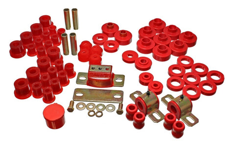 Energy Suspension 76-79 Jeep CJ/CJ7 Red Hyper-Flex Master Bushing Set - 2.18103R
