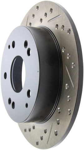 StopTech 02-06 Acura RSX Incl. Type S / 97-01 Integra Type R Slotted & Drilled Right Rear Rotor - 127.40042R