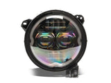 Raxiom 18-23 Jeep Wrangler JL Axial Series 9-In Angel Eye LED Headlights- Blk Housing (Clear Lens) - J177416