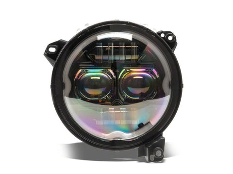 Raxiom 18-23 Jeep Wrangler JL Axial Series 9-In Angel Eye LED Headlights- Blk Housing (Clear Lens) - J177416