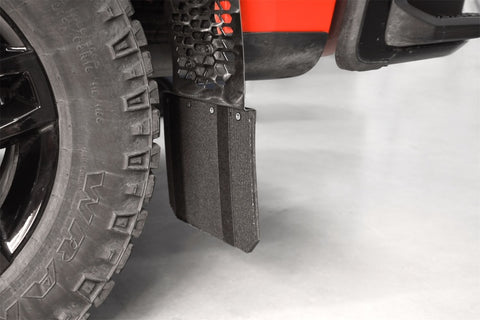 Putco 11-16 Ford SuperDuty - Set of 2 (Excl Dually Rear) Mud Skins - Brushed SS w/ Hex Shield - 78150