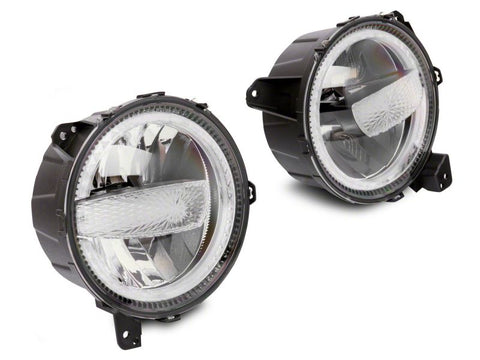 Raxiom 18-23 Jeep Wrangler JL Axial Series 9-In LED Headlights- Blk Housing (Clear Lens) - J164371