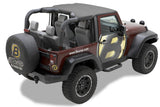 Bestop 10-18 Jeep Wrangler JK 2-Door Header Targa Bikini (Black Diamond) - 52586-35