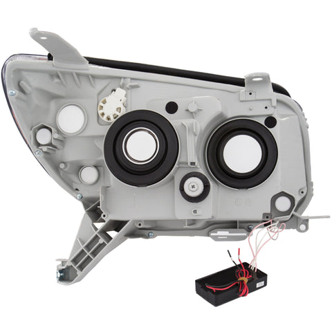 ANZO 2006-2009 Toyota 4Runner Projector Headlights w/ Halo Black - 111320