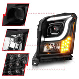 ANZO 15-17 GMC Yukon/Yukon XL Projector Headlights Black Housing/Clear Lens (w/ Light Bars) - 111535