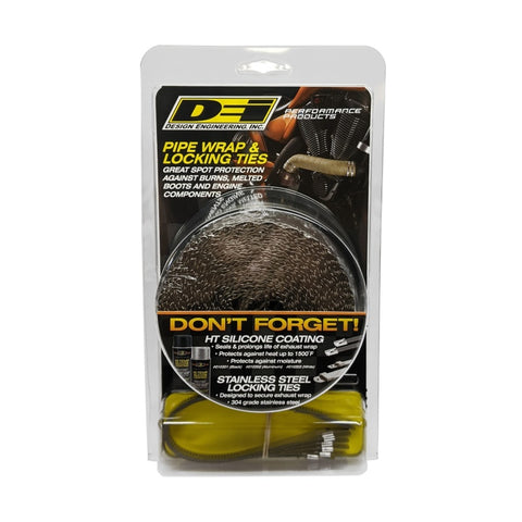 DEI Exhaust Wrap Kit - Pipe Wrap and Locking Tie - Titanium - 10123