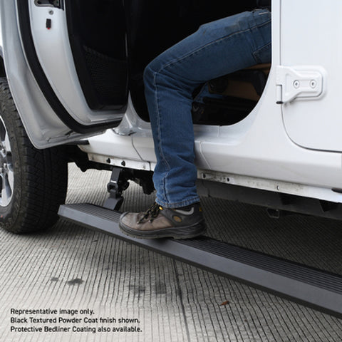 RealTruck 20-24 Jeep Gladiator CC 4dr VoltStep Electric Running Board Kit (Cut/Drill Req.) - Tex Blk - 20451687PC