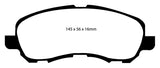 EBC 07+ Jeep Compass 2.0 (262mm Rear Rotors) Greenstuff Front Brake Pads - DP61614