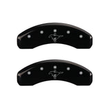 MGP 4 Caliper Covers Engraved Front 2015/Mustang Engraved Rear 2015/Bar & Pony Black finish slvr ch - 10202SMB2BK
