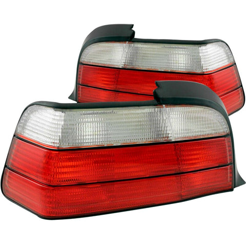ANZO 1992-1998 BMW 3 Series E36 Coupe/Convertible Taillights Red/Clear - 221215