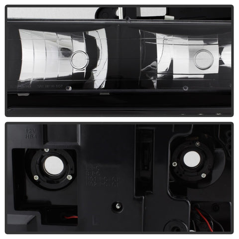 xTune Chevy Suburban 94-98 Headlights w/ Corner & Parking Lights 8pcs Black HD-JH-CCK88-AM-BK-SET - 5072221