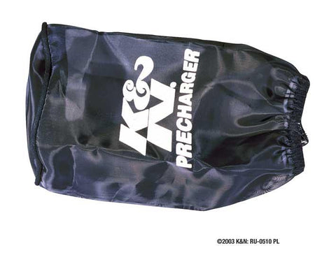 K&N Round Straight - Black - 3.5in ID x 5in H - PreCharger Air Filter Wrap Blue - RU-0510PK