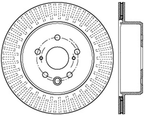 StopTech Slotted & Drilled Sport Brake Rotor Right Rear 13-14 Lexus GS300/350/400/430 - 127.44189R