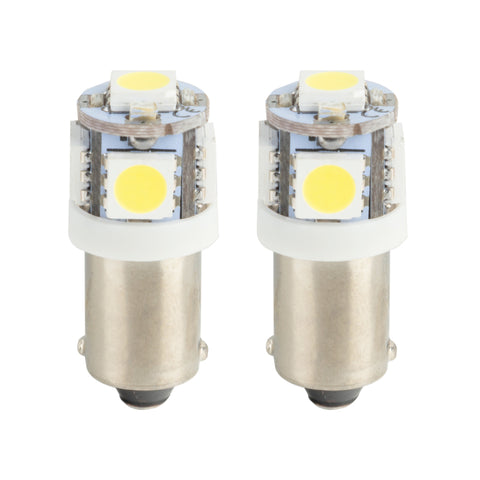 Oracle BA9S 5 LED 3 Chip Bayonet Bulbs (Pair) - White - 4904-001