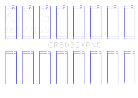 King Engine Bearings Chrysler 345/ 370 16V (Size 0.25) pMaxBlack Coated Connecting Rod Bearing Set - CR8032XPNC0.25